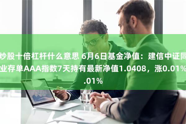 炒股十倍杠杆什么意思 6月6日基金净值：建信中证同业存单AAA指数7天持有最新净值1.0408，涨0.01%