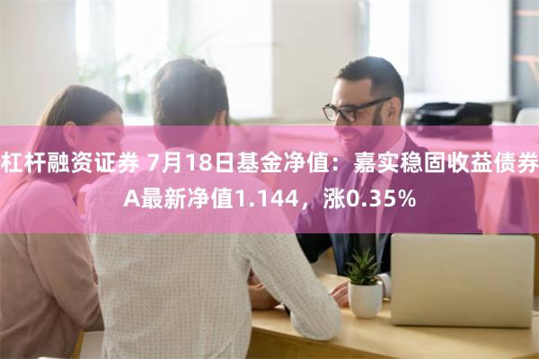 杠杆融资证券 7月18日基金净值：嘉实稳固收益债券A最新