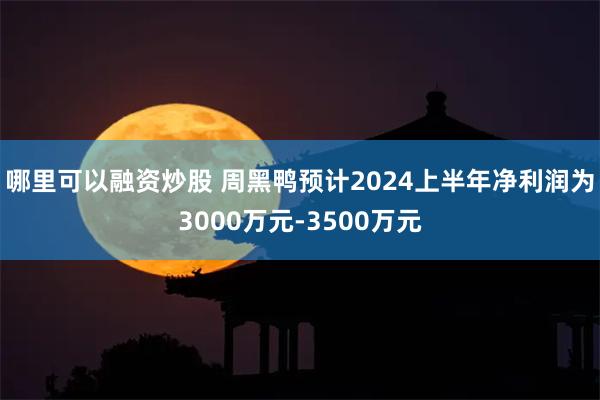 哪里可以融资炒股 周黑鸭预计2024上半年净利润为3000万元-3500万元