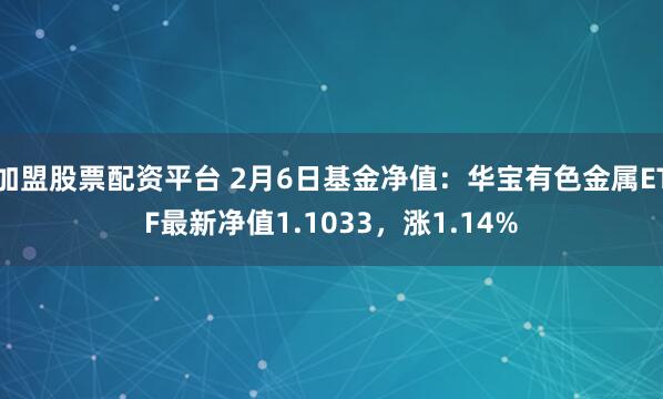 加盟股票配资平台 2月6日基金净值：华宝有色金属ETF最新净值1.1033，涨1.14%